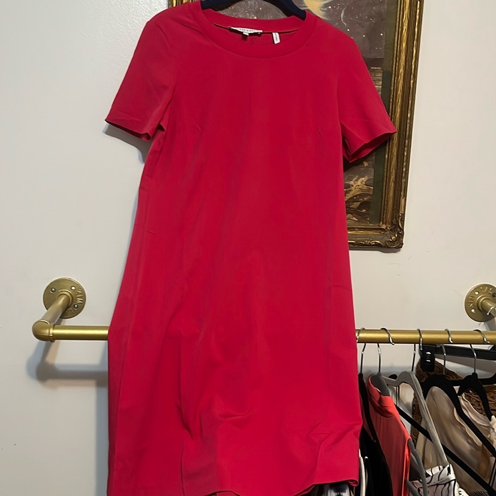 NWOT Lark & Ro red dress short sleeve stretchy